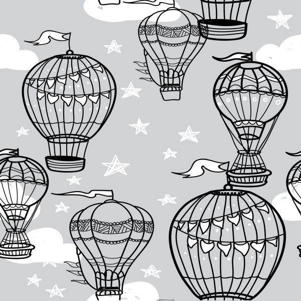Behang Ballonnen Met Sterren Op De Achtergrond - Afbeelding 2
