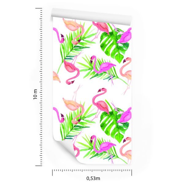 Behang Met Flamingo Bladeren Voor De Slaapkamer - Afbeelding 8