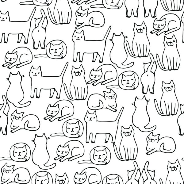 Behang Katten In Zwart-Wit - Afbeelding 2