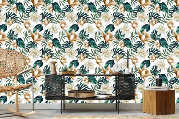 Behang Bloemen In Retrostijl - Afbeelding 5