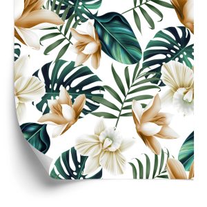 Behang Bloemen In Retrostijl