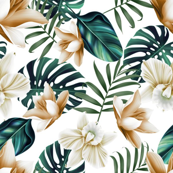 Behang Bloemen In Retrostijl - Afbeelding 2