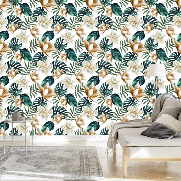 Behang Bloemen In Retrostijl - Afbeelding 3
