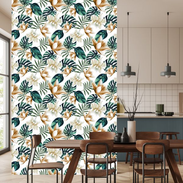 Behang Bloemen In Retrostijl - Afbeelding 4