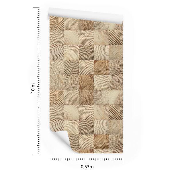 Behang Houten Mozaïek - Afbeelding 8