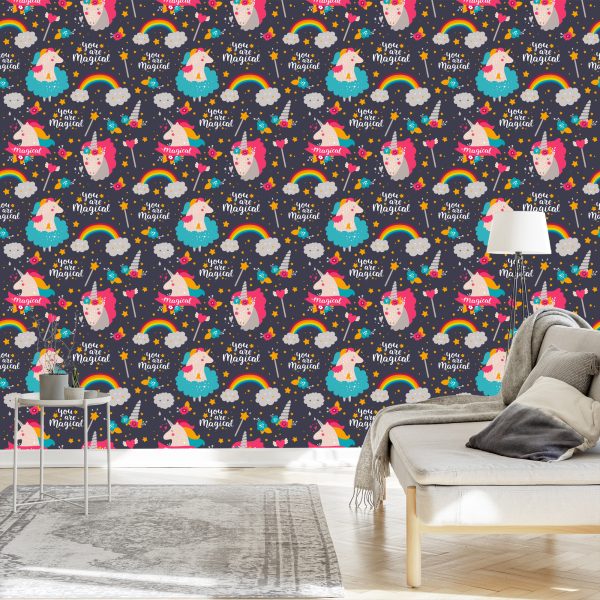 Behang Regenboog Eenhoorns - Afbeelding 3