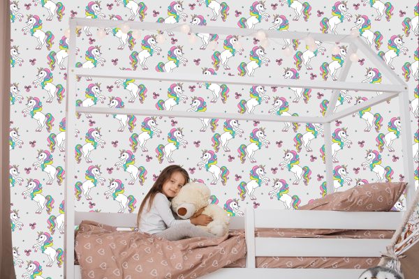 Behang Voor Kinderen - Regenboogeenhoorns - Afbeelding 7