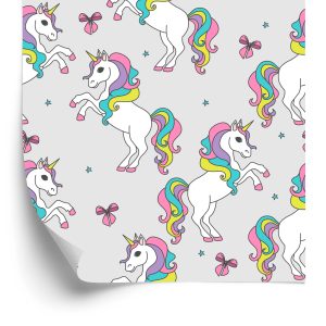 Behang Voor Kinderen - Regenboogeenhoorns