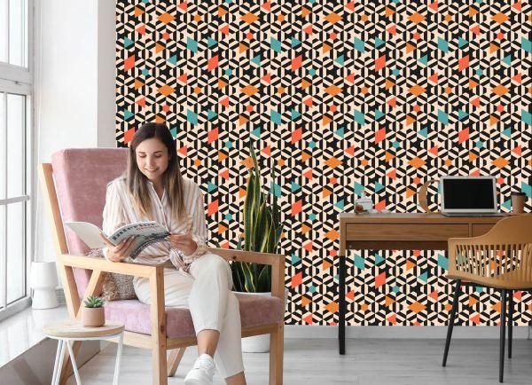 Behang Kleurrijke Geometrische Patronen - Afbeelding 7