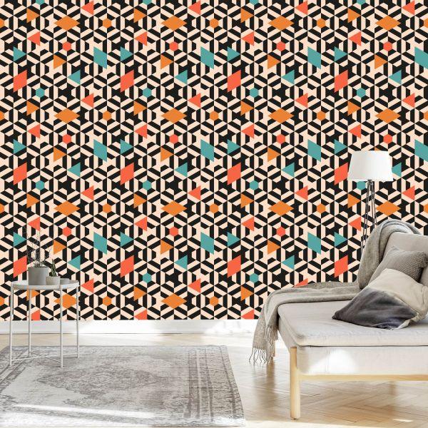 Behang Kleurrijke Geometrische Patronen - Afbeelding 3