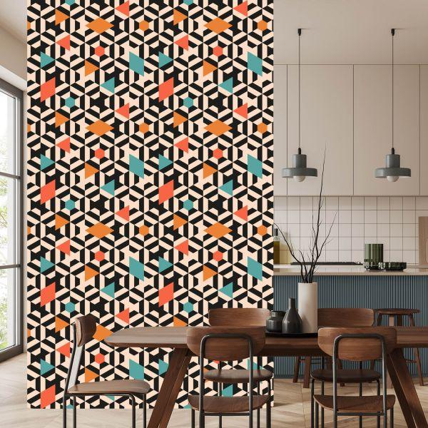 Behang Kleurrijke Geometrische Patronen - Afbeelding 4