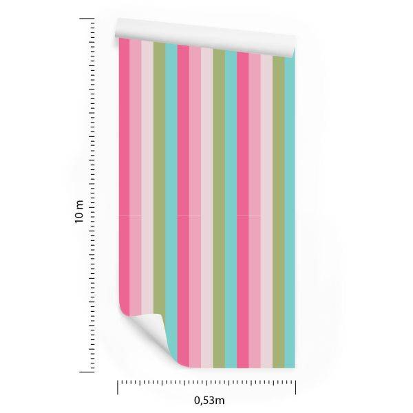Behang Klassiek Gekleurde Verticale Strepen Voor De Woonkamer - Afbeelding 8