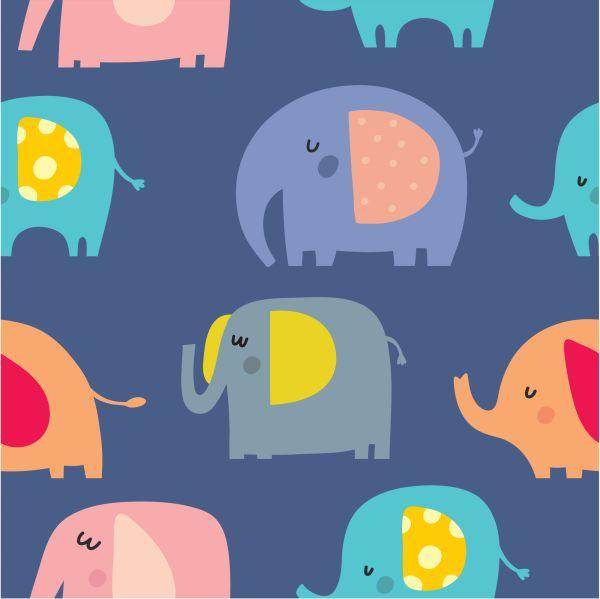 Behang In Kleurrijke Olifanten Dierenkamer Van Een Jongen - Afbeelding 2