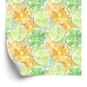 Behang Sinaasappels Limoenen Met Fruit