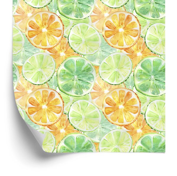 Behang Sinaasappels Limoenen Met Fruit