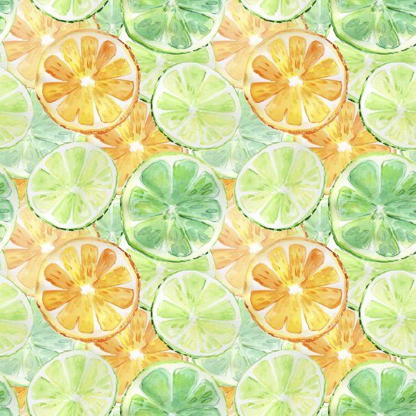 Behang Sinaasappels Limoenen Met Fruit - Afbeelding 2