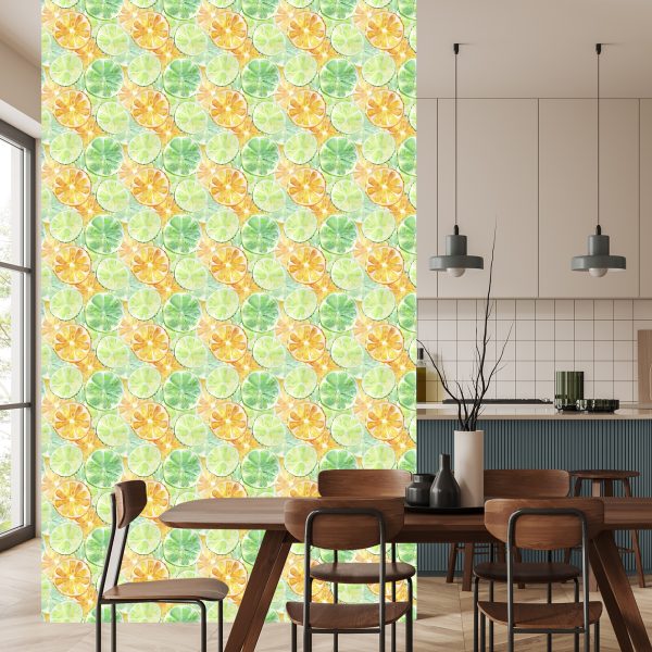 Behang Sinaasappels Limoenen Met Fruit - Afbeelding 4