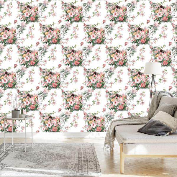 Behang Mooie Bloemboeketten - Afbeelding 3