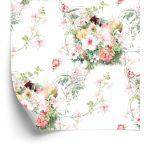 Behang Prachtige Bloemen En Bladeren
