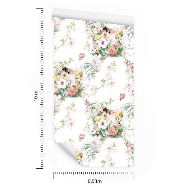 Behang Prachtige Bloemen En Bladeren - Afbeelding 8