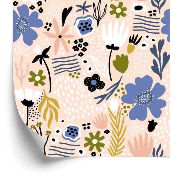 Behang Bladeren En Bloemen - Scandinavische Stijl