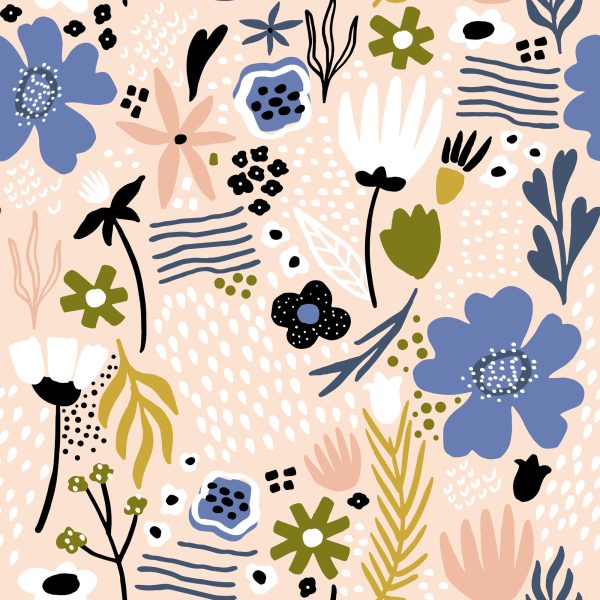 Behang Bladeren En Bloemen - Scandinavische Stijl - Afbeelding 2