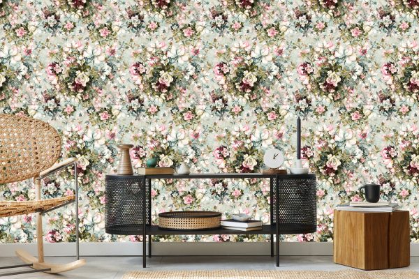 Behang Voor Slaapkamer Rozen Bloemen Bladeren Natuur 3D - Afbeelding 5