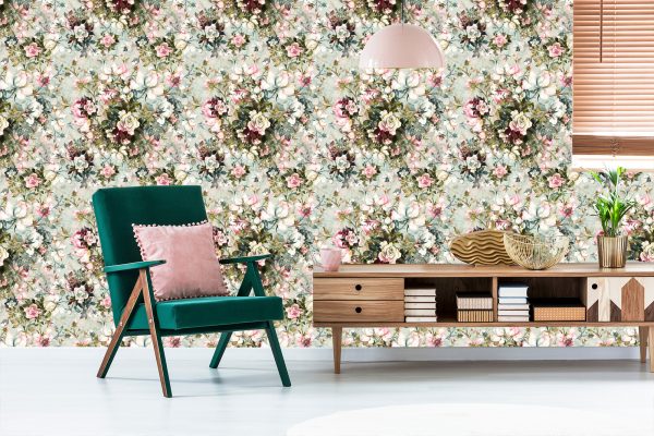 Behang Voor Slaapkamer Rozen Bloemen Bladeren Natuur 3D - Afbeelding 6
