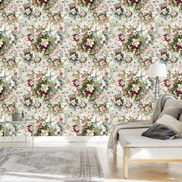 Behang Voor Slaapkamer Rozen Bloemen Bladeren Natuur 3D - Afbeelding 3