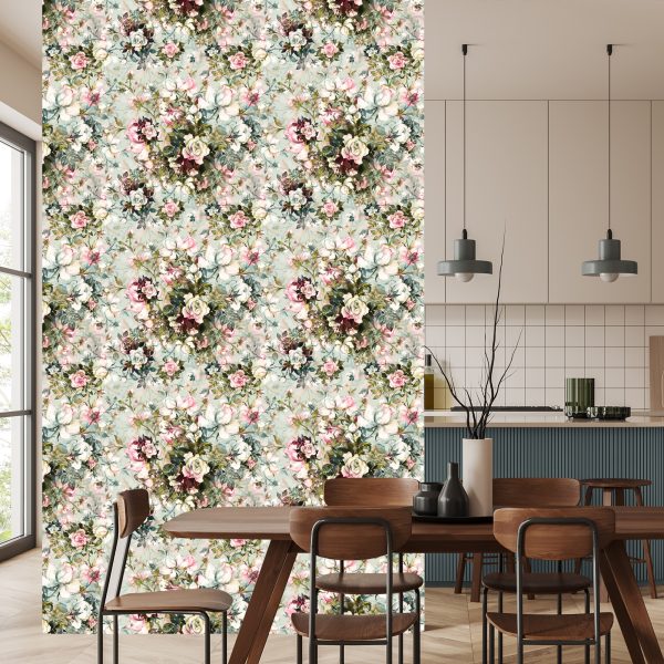 Behang Voor Slaapkamer Rozen Bloemen Bladeren Natuur 3D - Afbeelding 4
