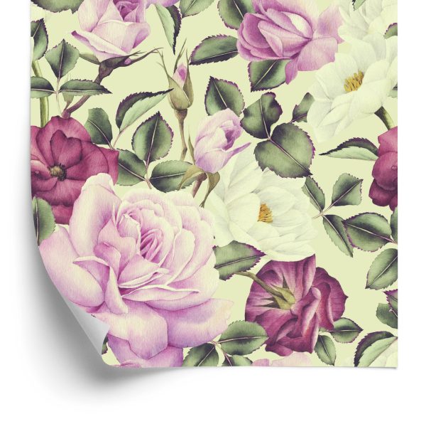 Behang Prachtige Bloemen Aquarel Rozen