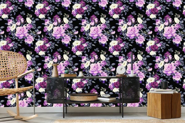 Behang Rozen In Donkere Kleuren - Afbeelding 5