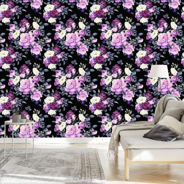 Behang Rozen In Donkere Kleuren - Afbeelding 3