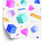 Behang Geometrische 3D Kubussen Kinderkamer