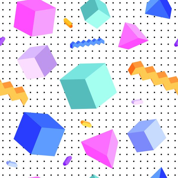 Behang Geometrische 3D Kubussen Kinderkamer - Afbeelding 2