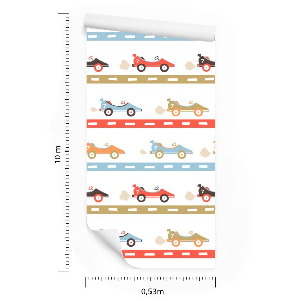 Behang In Auto's Die Naar De Babykamer Racen - Afbeelding 8