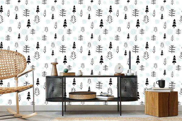 Behang Bosbomen, Kerstbomen Voor Een Kinderkamer - Afbeelding 5