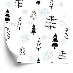 Behang Bosbomen, Kerstbomen Voor Een Kinderkamer