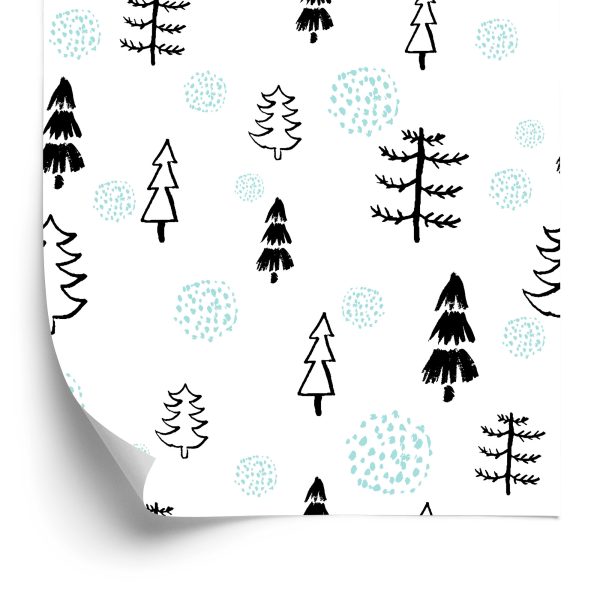 Behang Bosbomen, Kerstbomen Voor Een Kinderkamer