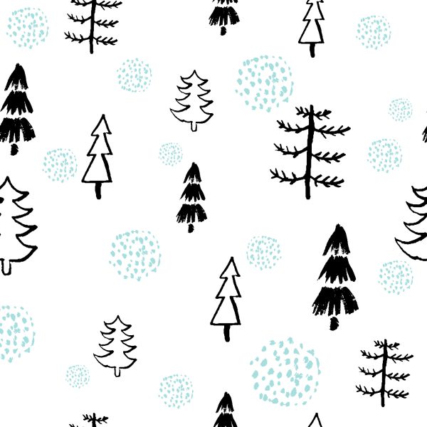 Behang Bosbomen, Kerstbomen Voor Een Kinderkamer - Afbeelding 2