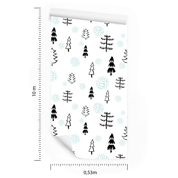 Behang Bosbomen, Kerstbomen Voor Een Kinderkamer - Afbeelding 8