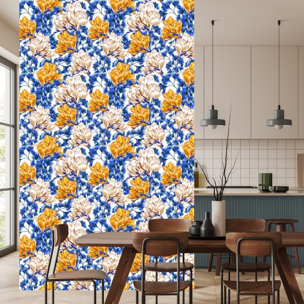 Behang Kleurrijke Magnoliabloemen - Afbeelding 4