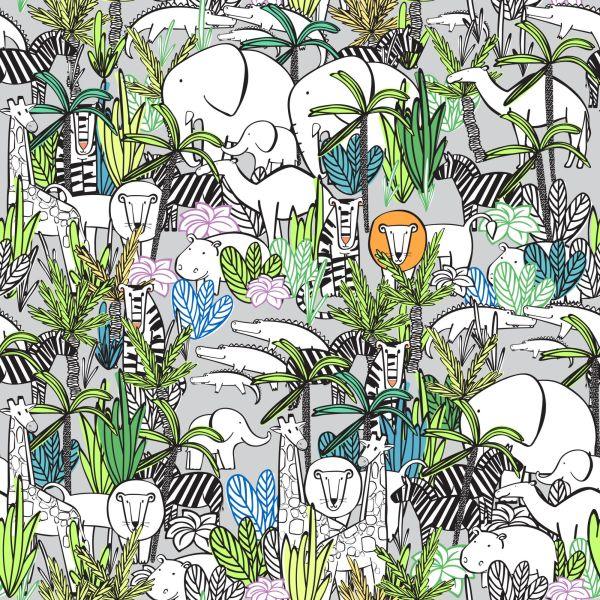 Behang Voor Kinderen - Savanne Wilde Dieren - Afbeelding 2