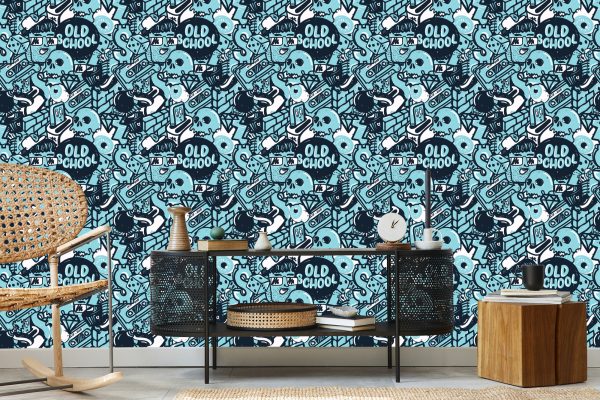 Behang Graffiti Met Schedels - Afbeelding 5