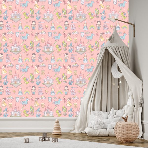 Behang Sprookjes Regenboogprinses Voor De Kinderkamer - Afbeelding 3