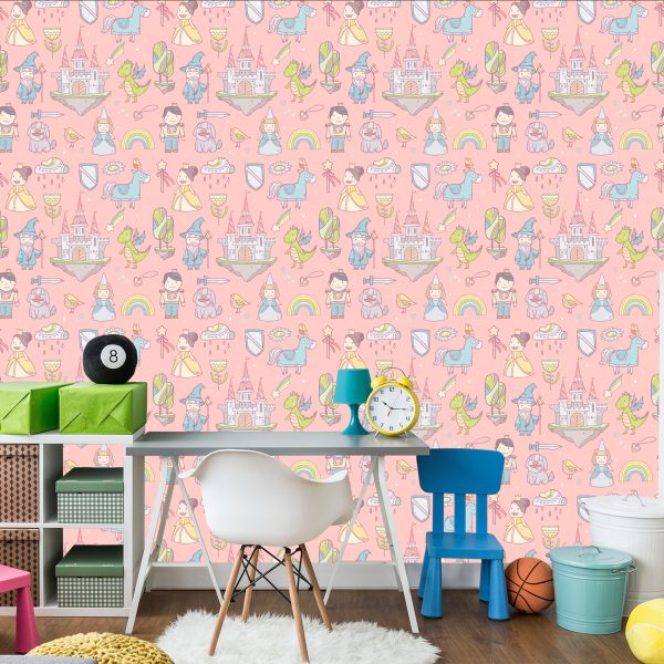 Behang Sprookjes Regenboogprinses Voor De Kinderkamer - Afbeelding 4