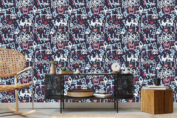 Behang Graffiti Met Diamanten - Afbeelding 5