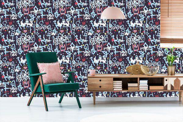 Behang Graffiti Met Diamanten - Afbeelding 6