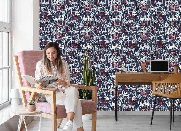 Behang Graffiti Met Diamanten - Afbeelding 7
