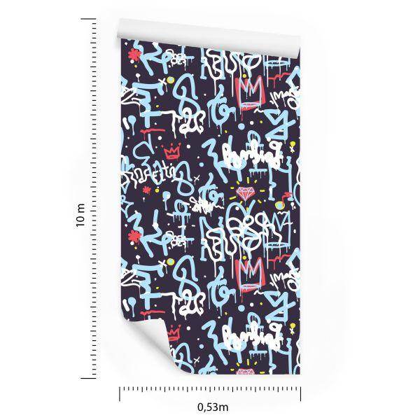 Behang Graffiti Met Diamanten - Afbeelding 8